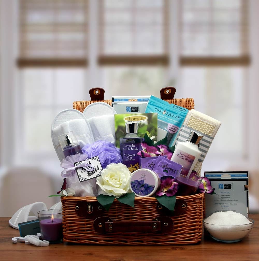Women's Gift Baskets Spa Gift Basket for Her Lavender Spa Gift Hamper Mother's Day Gift Baskets