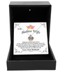 To My Badass Wife Crown Necklace Handmade from .925 Sterling Silver
