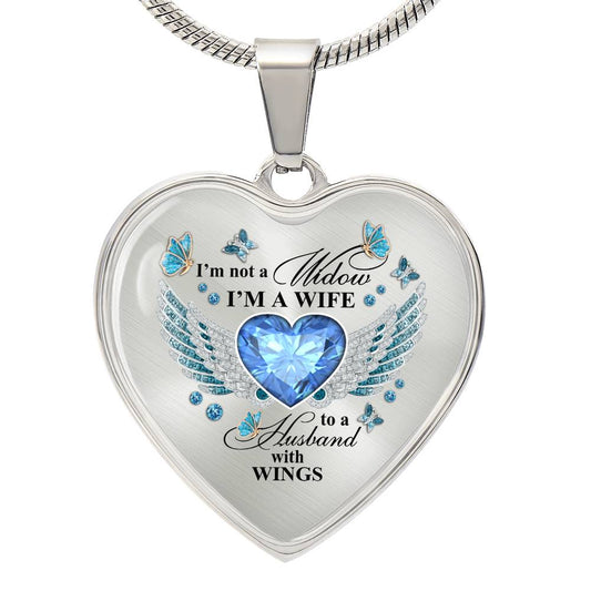 I'm Not a Widow Graphic Heart Necklace