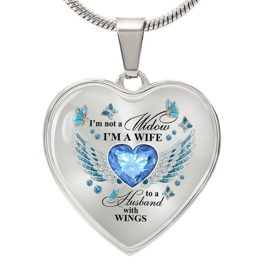 I'm not a widow heart graphic necklace