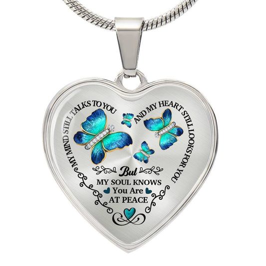At Peace Memorial Graphic Heart Necklace