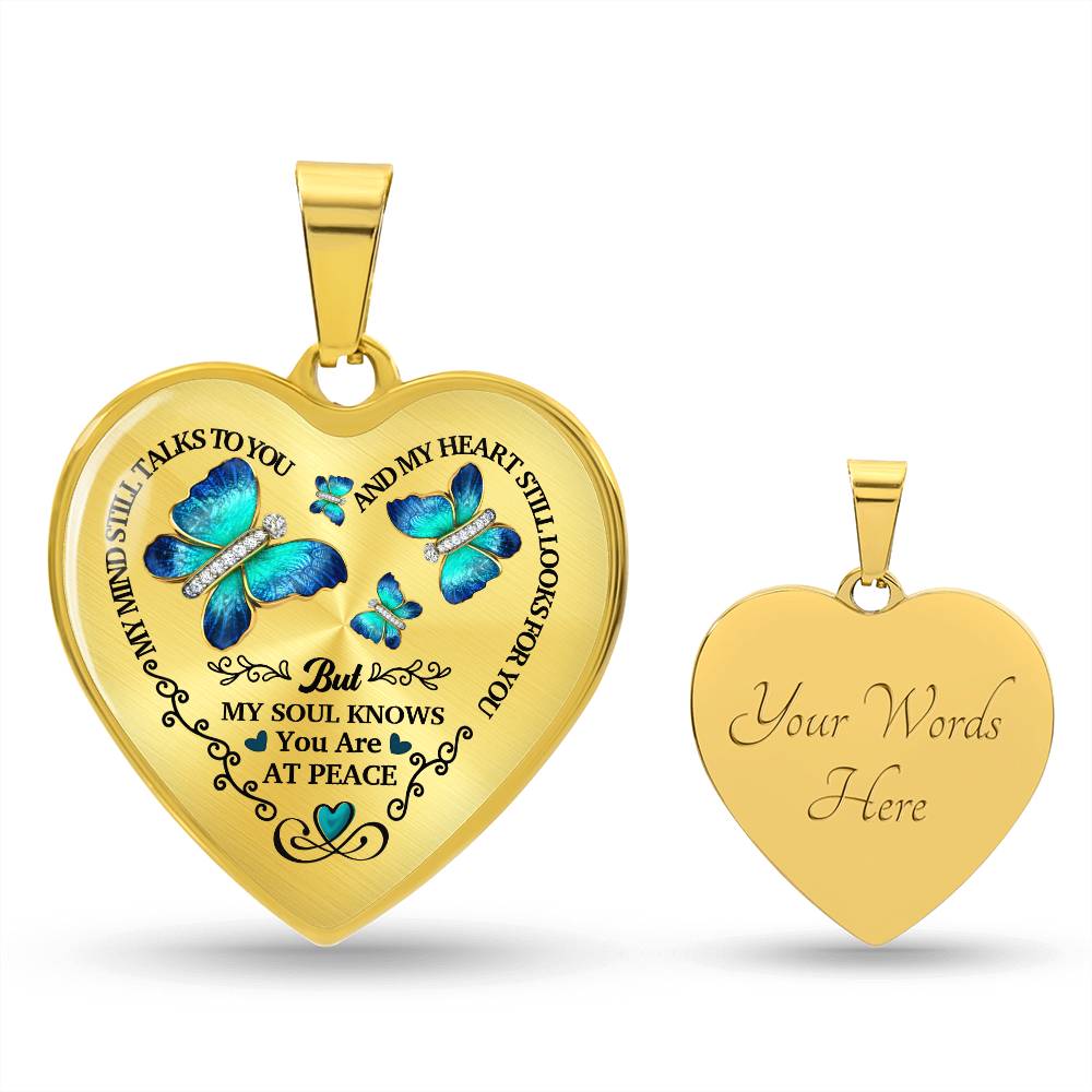 At Peace Memorial Graphic Heart Necklace