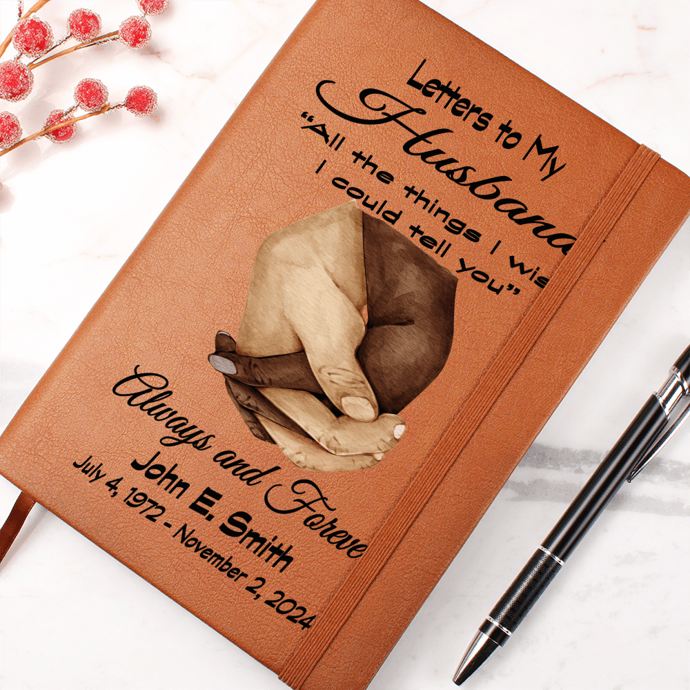 Letters to my Husband Grief Journal wb Clasped Hands