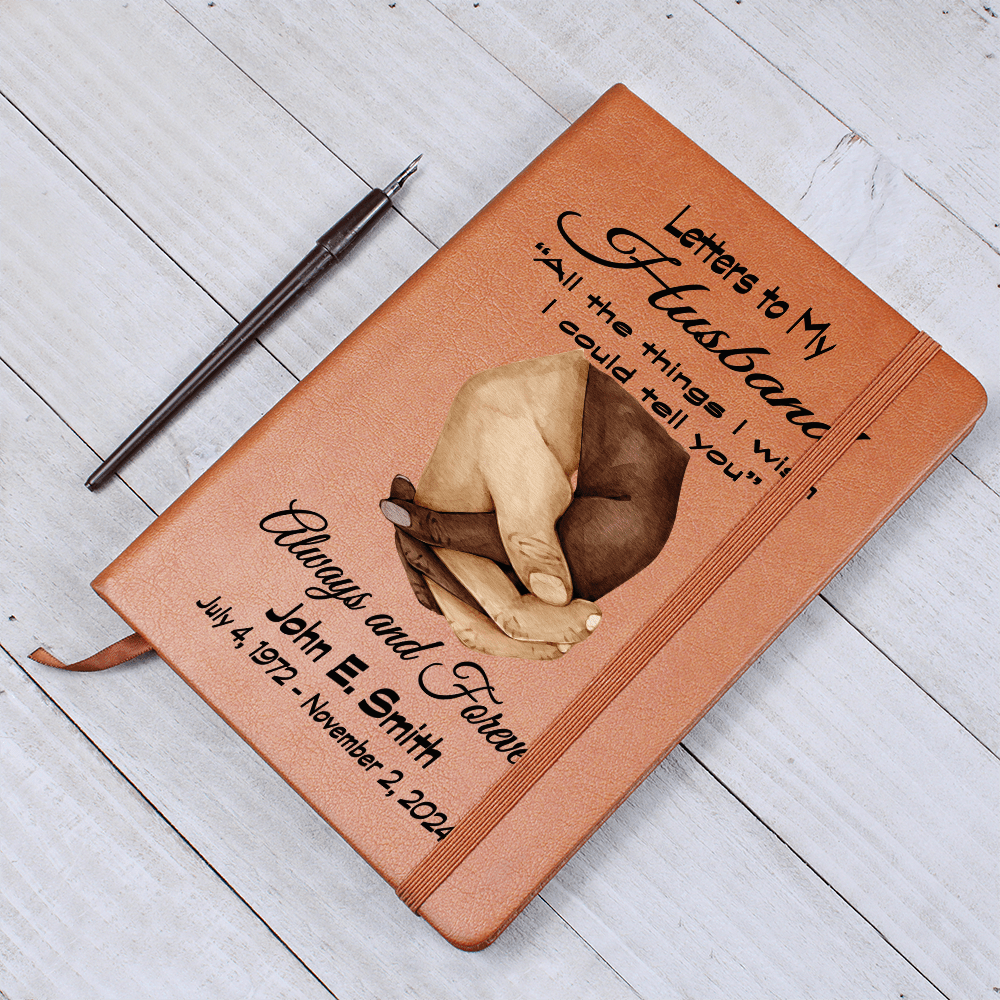 Letters to my Husband Grief Journal wb Clasped Hands
