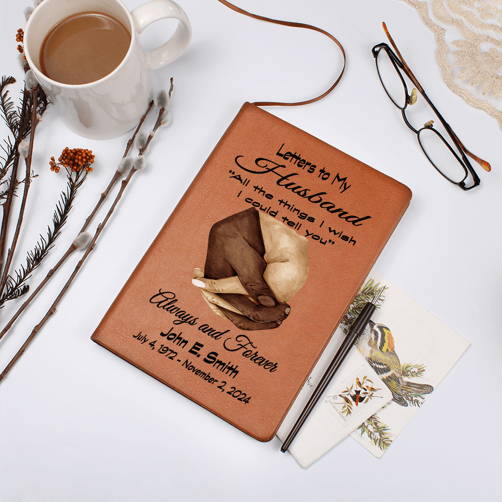 Letters to my Husband Grief Journal bw Clasped Hands