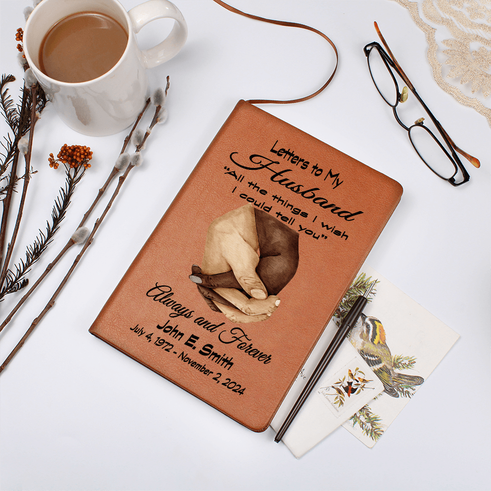 Letters to my Husband Grief Journal wb Clasped Hands