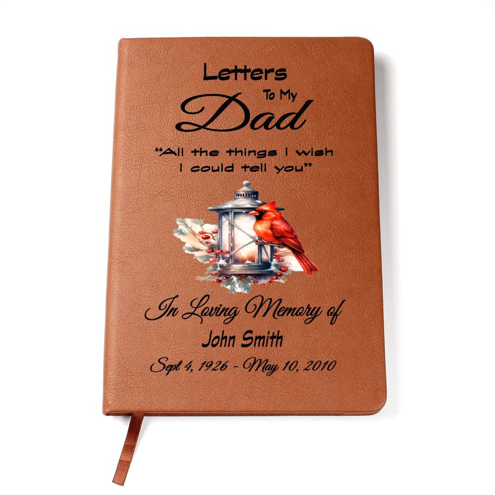 Letters To My Dad Grief Journal / All The Things I want To Tell You / Lantern w/Cardinal