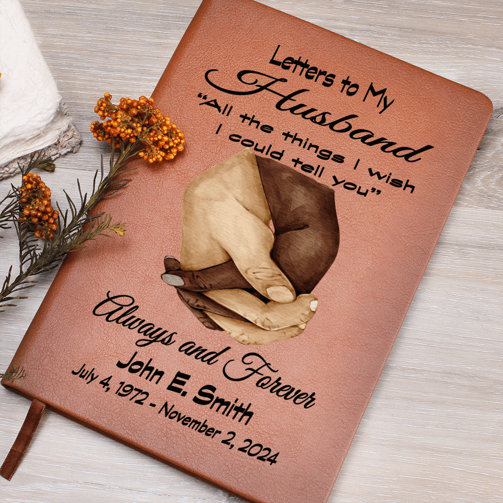Letters to my Husband Grief Journal wb Clasped Hands