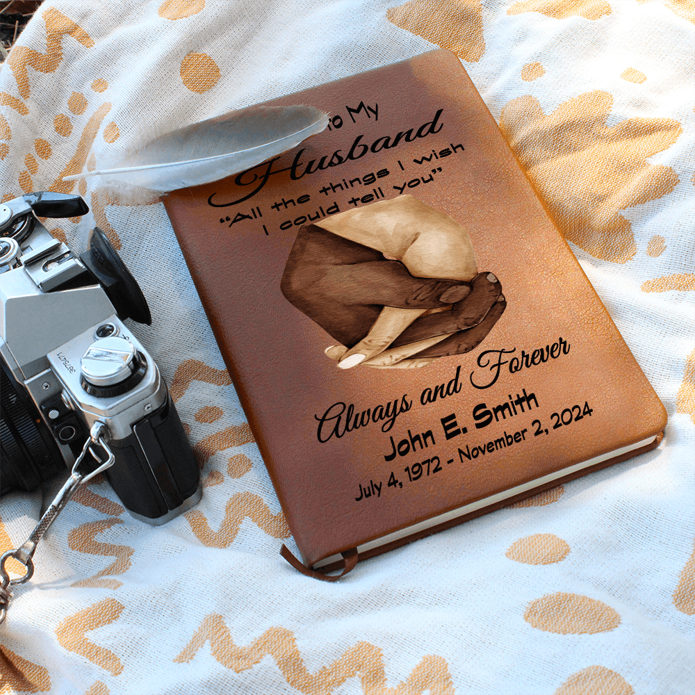 Letters to my Husband Grief Journal bw Clasped Hands