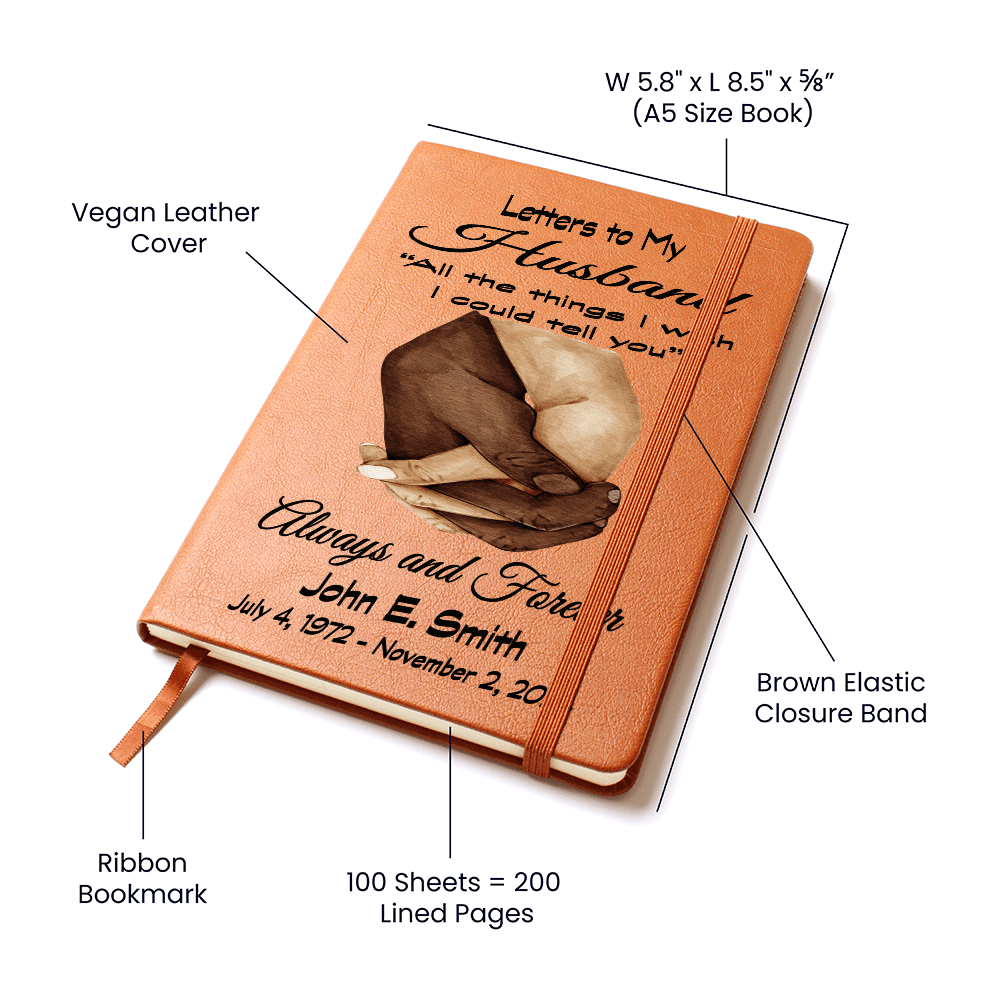 Letters to my Husband Grief Journal bw Clasped Hands