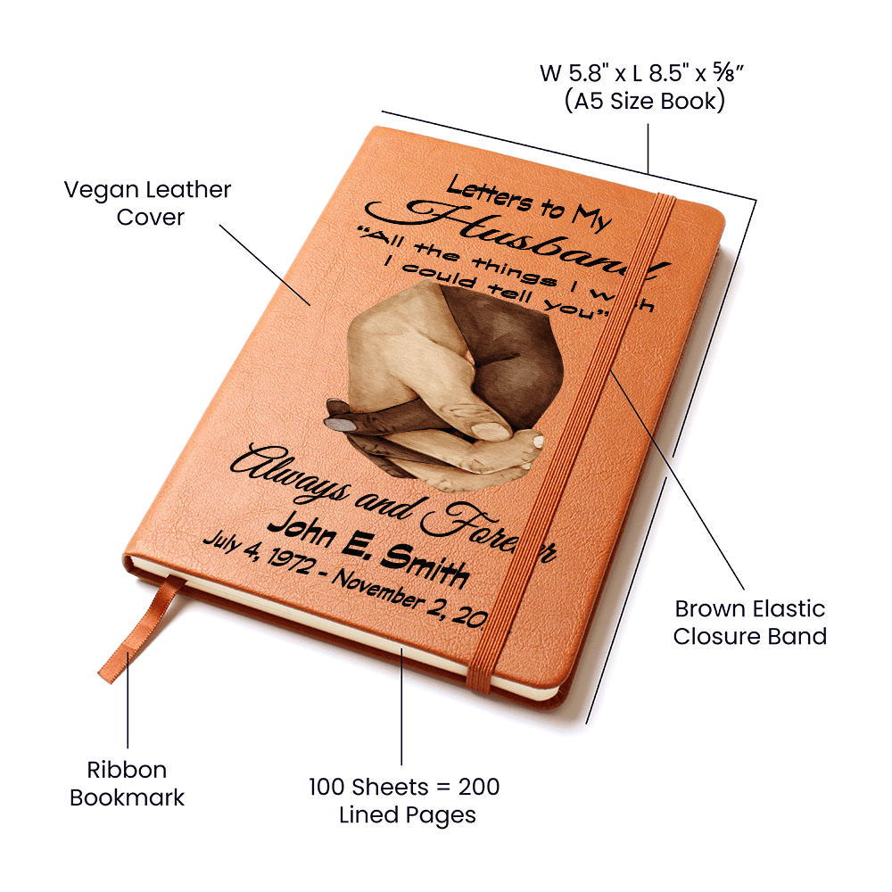 Letters to my Husband Grief Journal wb Clasped Hands