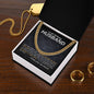 To My Badass Husband Cuban Link Chain Necklace w/Message Card