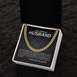 To My Badass Husband Cuban Link Chain Necklace w/Message Card