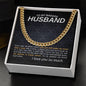 To My Badass Husband Cuban Link Chain Necklace w/Message Card