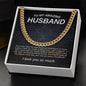 To My Amazing Husband Cuban Link Chain Necklace w/Message Card