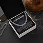 To My Badass Husband Cuban Link Chain Necklace w/Message Card