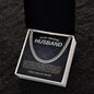 To My Amazing Husband Cuban Link Chain Necklace w/Message Card