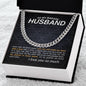 To My Badass Husband Cuban Link Chain Necklace w/Message Card