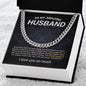 To My Amazing Husband Cuban Link Chain Necklace w/Message Card