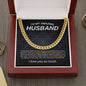 To My Amazing Husband Cuban Link Chain Necklace w/Message Card