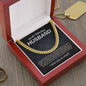 To My Amazing Husband Cuban Link Chain Necklace w/Message Card