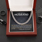 To My Badass Husband Cuban Link Chain Necklace w/Message Card