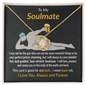 To My Soulmate Gift Necklace with Gift Card