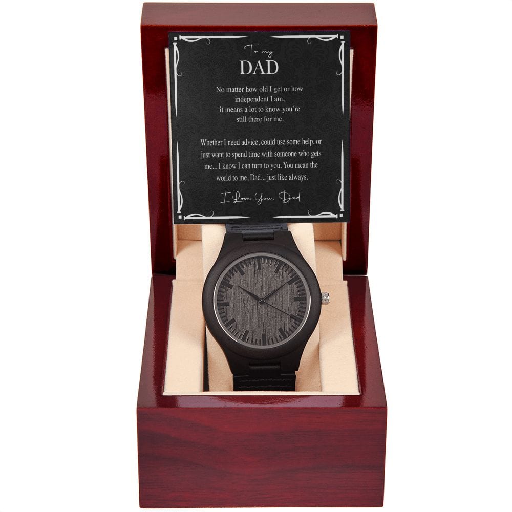 Wood Gift Watch for Dad, Encased in rich sandalwood and paired with a genuine leather strap