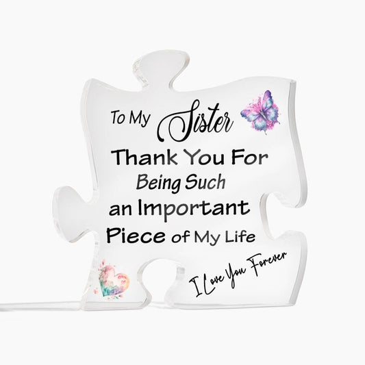 To My Sister Puzzle Acrylic Plaque