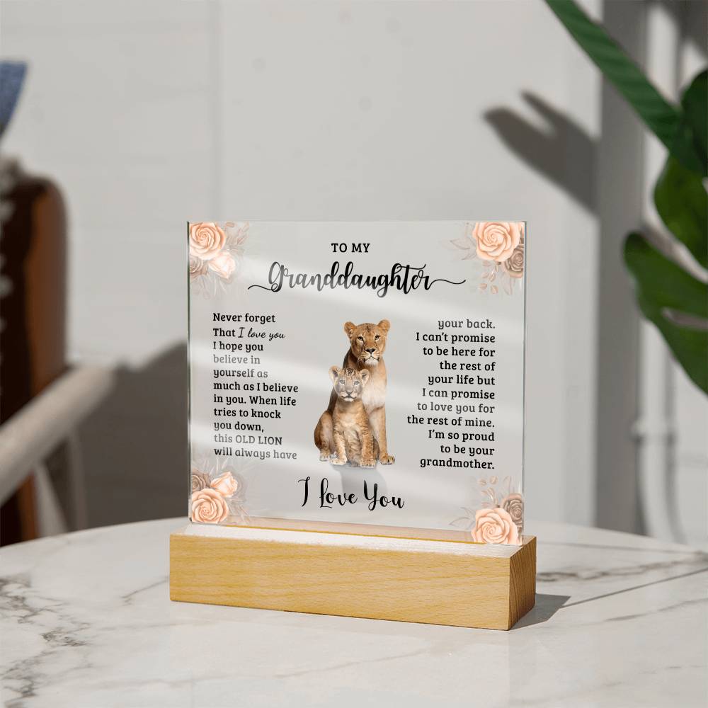 To My Granddaughter Square Acrylic Plaque