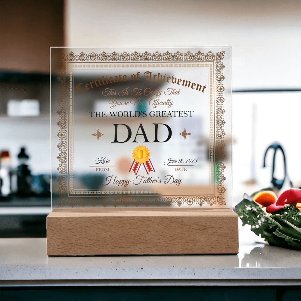 Personalized Father's Day Gift Plaque, Square Acrylic Plaque, Greatest Dad Plaque