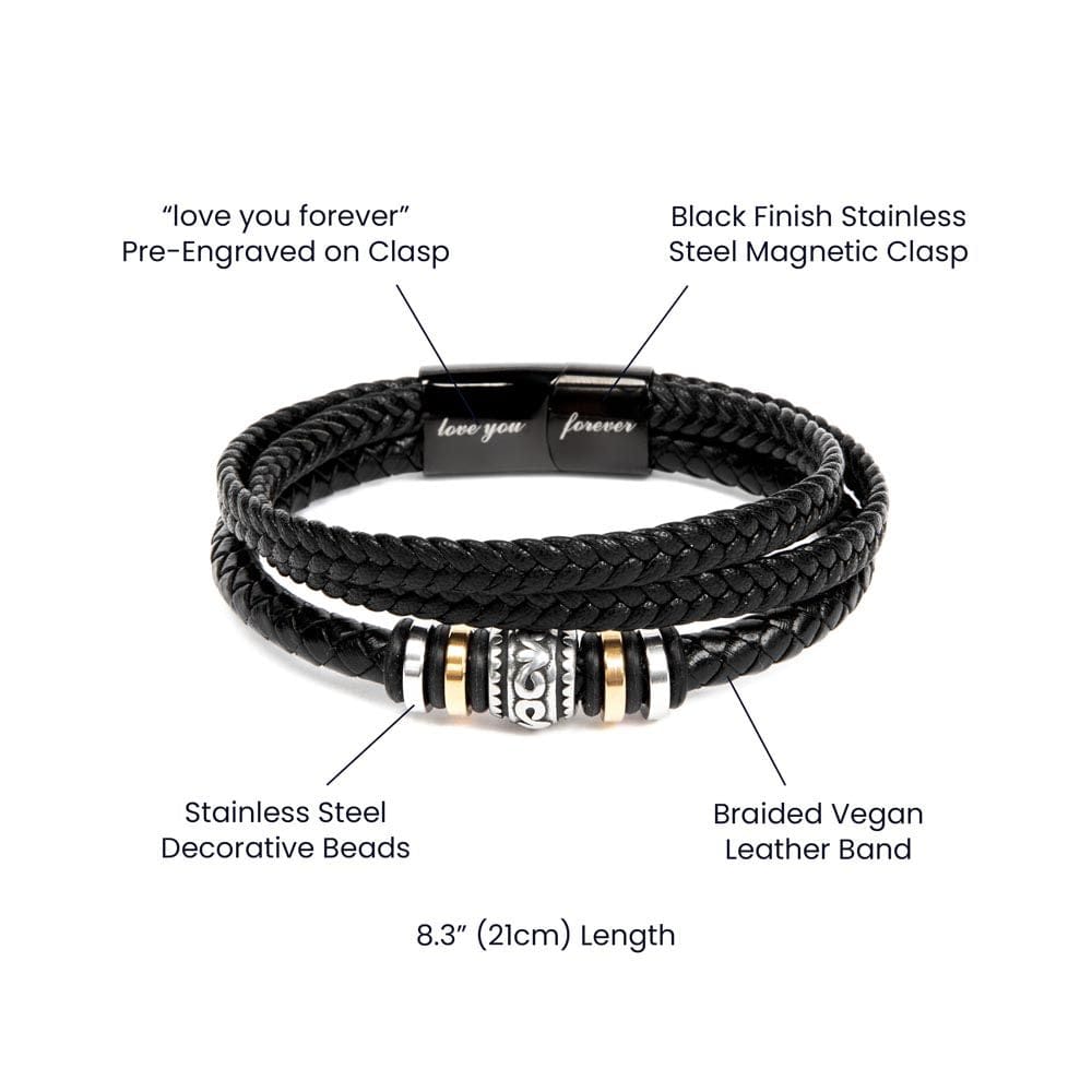 Father's Day Gift Bracelet, To My Dad Bracelet with Message Card, Men's "Love You Forever" Bracelet is perfect! Engraved with a heartfelt message