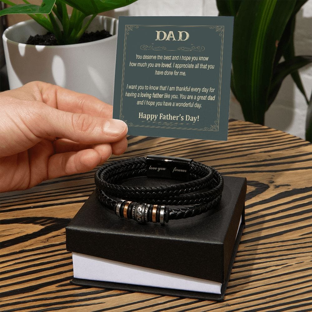 Father's Day Gift Bracelet, To My Dad Bracelet with Message Card, Men's "Love You Forever" Bracelet is perfect! Engraved with a heartfelt message