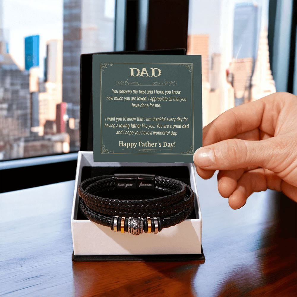 Father's Day Gift Bracelet, To My Dad Bracelet with Message Card, Men's "Love You Forever" Bracelet is perfect! Engraved with a heartfelt message