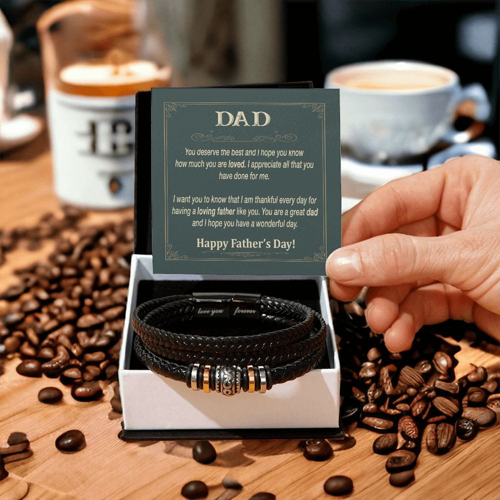 Father's Day Gift Bracelet, To My Dad Bracelet with Message Card, Men's "Love You Forever" Bracelet is perfect! Engraved with a heartfelt message