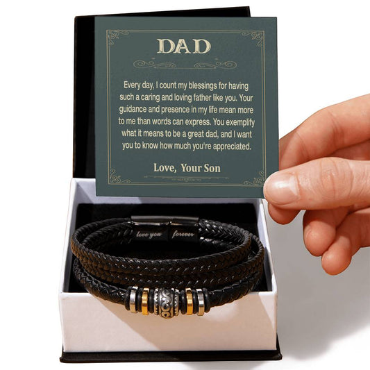 To Dad Gift Braclet from Son with Message Card