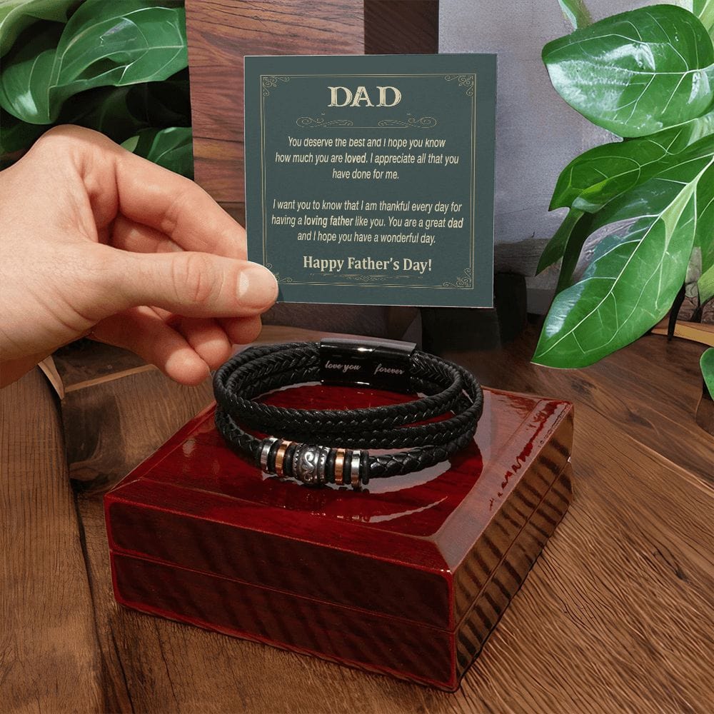 Father's Day Gift Bracelet, To My Dad Bracelet with Message Card, Men's "Love You Forever" Bracelet is perfect! Engraved with a heartfelt message