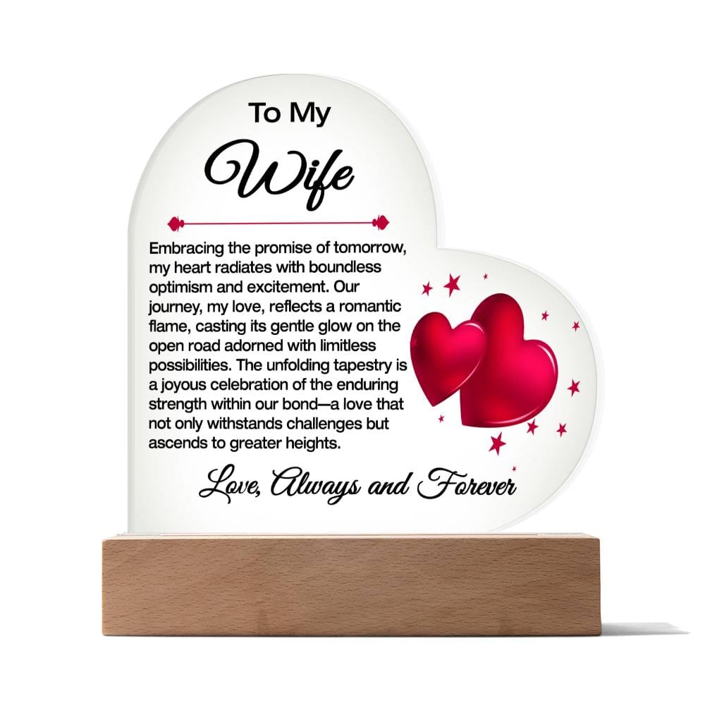 To My Wife Acrylic Plaque / The Promise of Tomorrow Message
