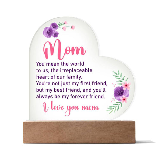 Mom Acrylic Heart / You Mean the World to Us
