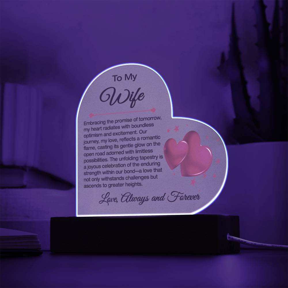 To My Wife Acrylic Plaque / The Promise of Tomorrow Message