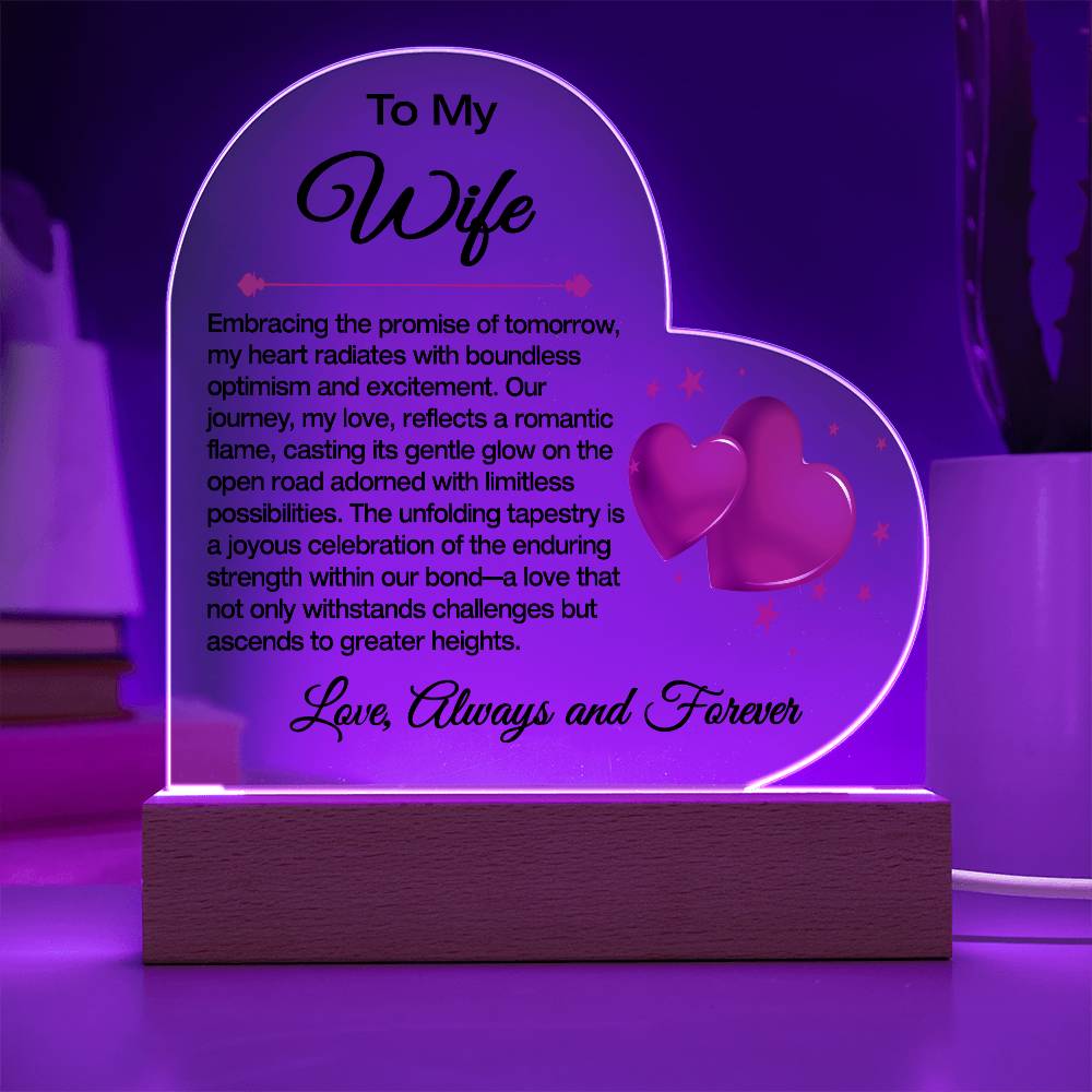 To My Wife acrylic Plaque / The Promise of Tommorow