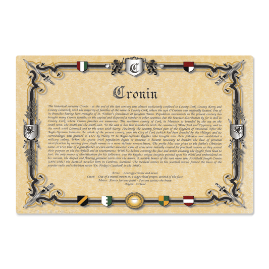 Surname History on high gloss metal art print