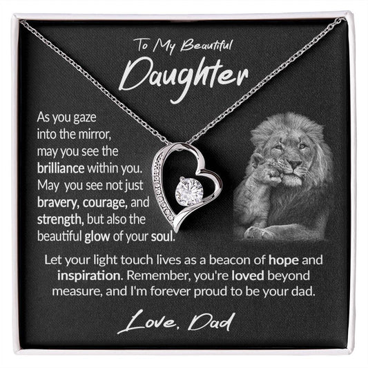 To My Beautiful Daughter Gift Necklace from Dad