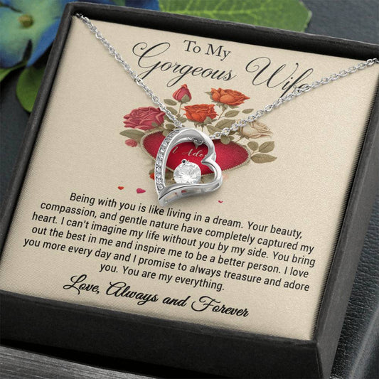 To My Gorgeous Wife I Adore You Forever Love Necklace