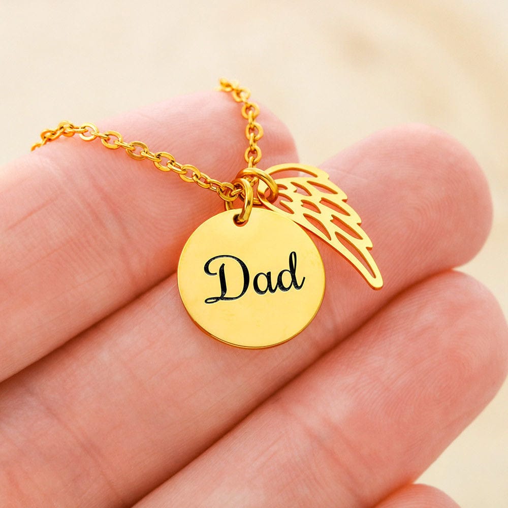 In Memory of Dad Engraved Memorial Necklace