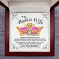 To My Badass Wife Crown Necklace