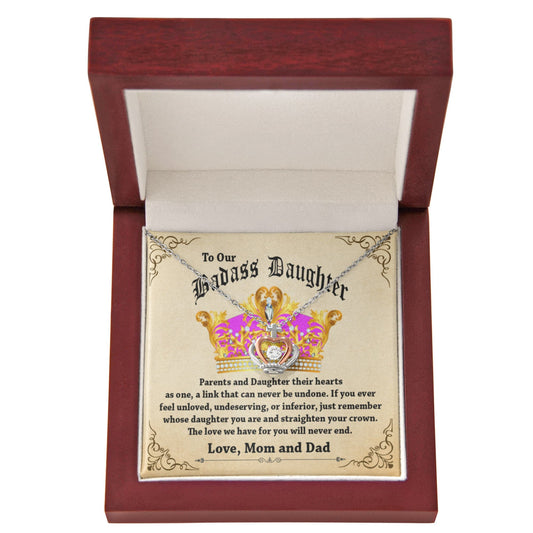To our Badass Daughter Crown Necklace