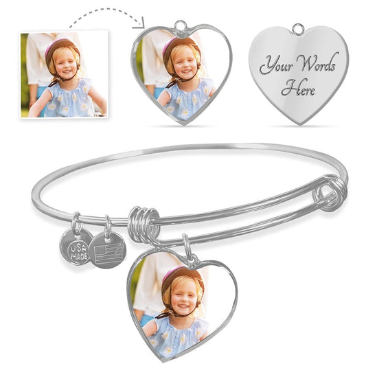 Photo Upload Heart Bangle Keepsake
