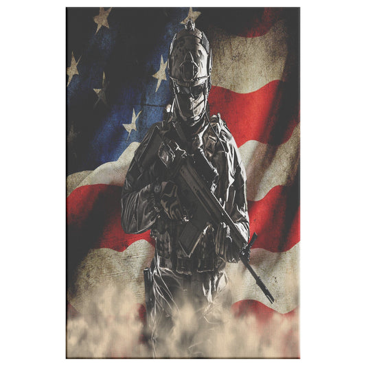 American Soldier Canvas Wall Art