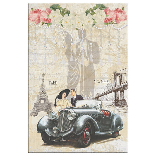 Couple in Paris and New York
